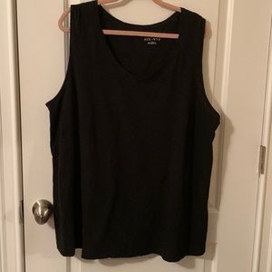 Ava & Viv 3x black sporty v-neck tank top.
